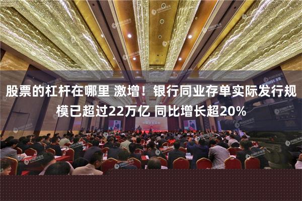股票的杠杆在哪里 激增！银行同业存单实际发行规模已超过22万亿 同比增长超20%