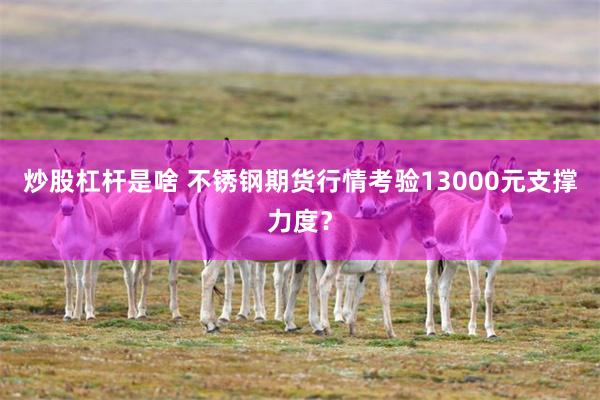 炒股杠杆是啥 不锈钢期货行情考验13000元支撑力度？