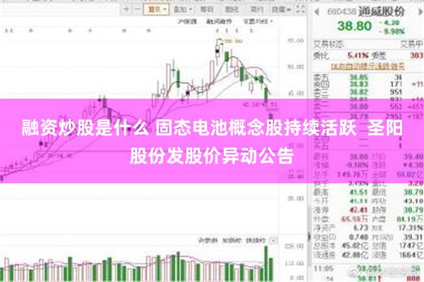 融资炒股是什么 固态电池概念股持续活跃  圣阳股份发股价异动公告