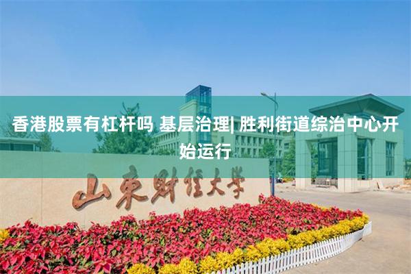 香港股票有杠杆吗 基层治理| 胜利街道综治中心开始运行