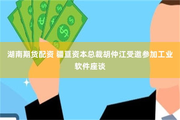 湖南期货配资 疆亘资本总裁胡仲江受邀参加工业软件座谈