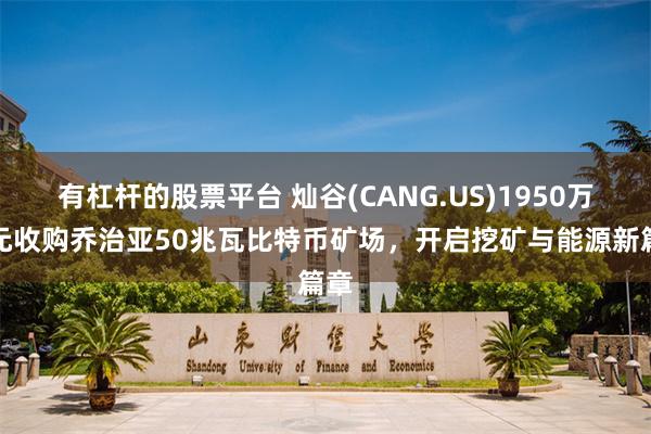有杠杆的股票平台 灿谷(CANG.US)1950万美元收购乔治亚50兆瓦比特币矿场，开启挖矿与能源新篇章