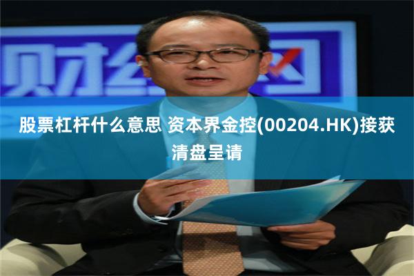 股票杠杆什么意思 资本界金控(00204.HK)接获清盘呈请