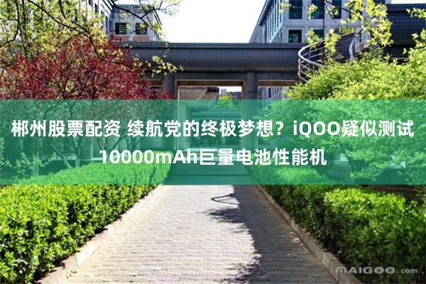 郴州股票配资 续航党的终极梦想？iQOO疑似测试10000mAh巨量电池性能机