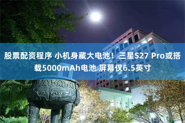 股票配资程序 小机身藏大电池！三星S27 Pro或搭载5000mAh电池 屏幕仅6.5英寸