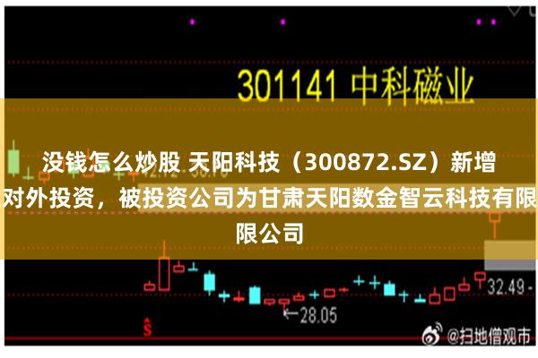 没钱怎么炒股 天阳科技（300872.SZ）新增一起对外投资，被投资公司为甘肃天阳数金智云科技有限公司