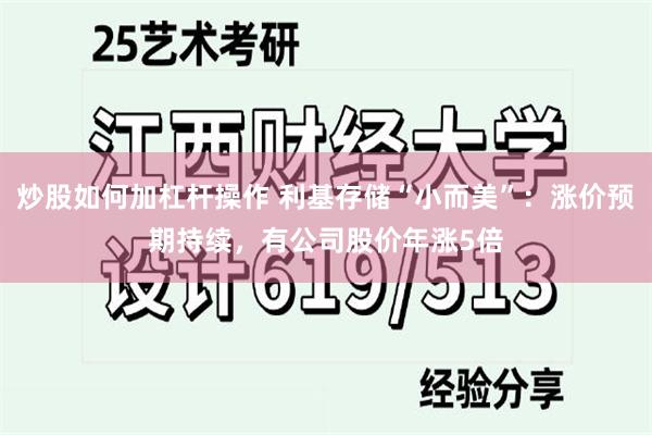 炒股如何加杠杆操作 利基存储“小而美”：涨价预期持续，有公司股价年涨5倍