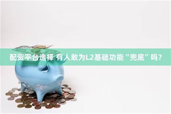 配资平台选择 有人敢为L2基础功能“兜底”吗？