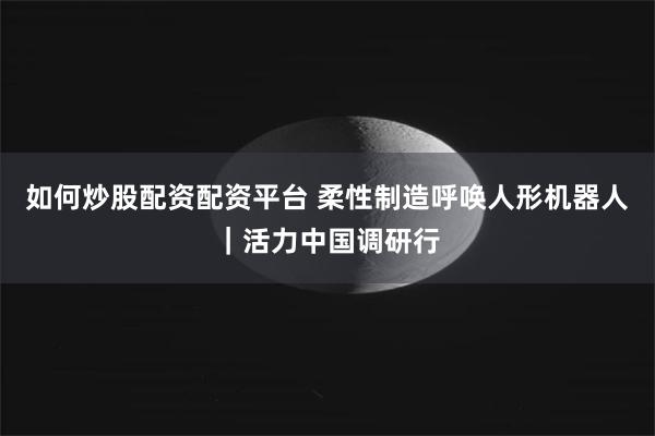 如何炒股配资配资平台 柔性制造呼唤人形机器人｜活力中国调研行