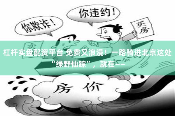 杠杆实盘配资平台 免费又浪漫！一路骑进北京这处“绿野仙踪”，就在——