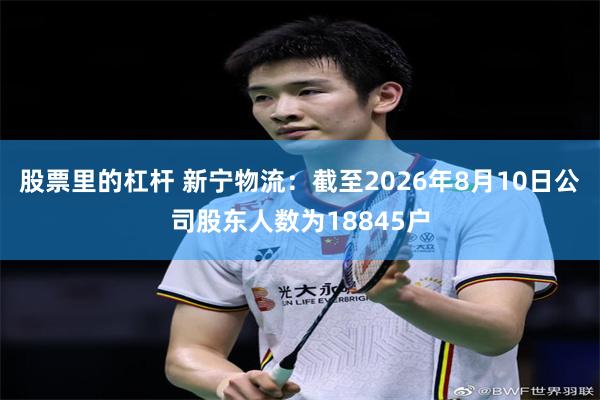 股票里的杠杆 新宁物流：截至2026年8月10日公司股东人数为18845户