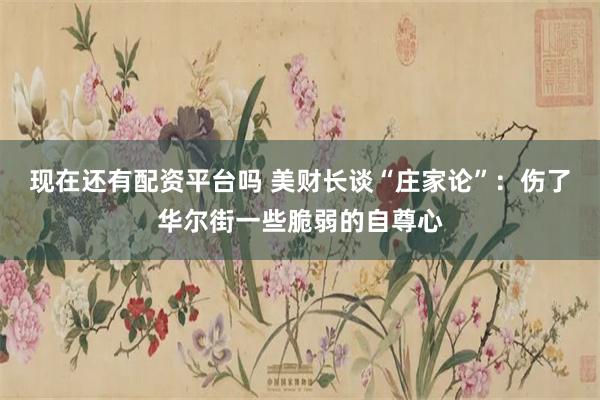 现在还有配资平台吗 美财长谈“庄家论”：伤了华尔街一些脆弱的自尊心