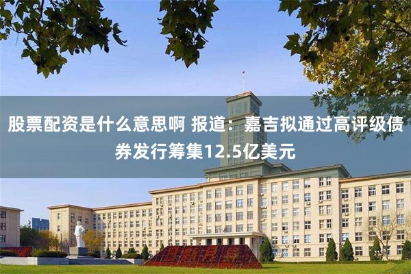 股票配资是什么意思啊 报道：嘉吉拟通过高评级债券发行筹集12.5亿美元
